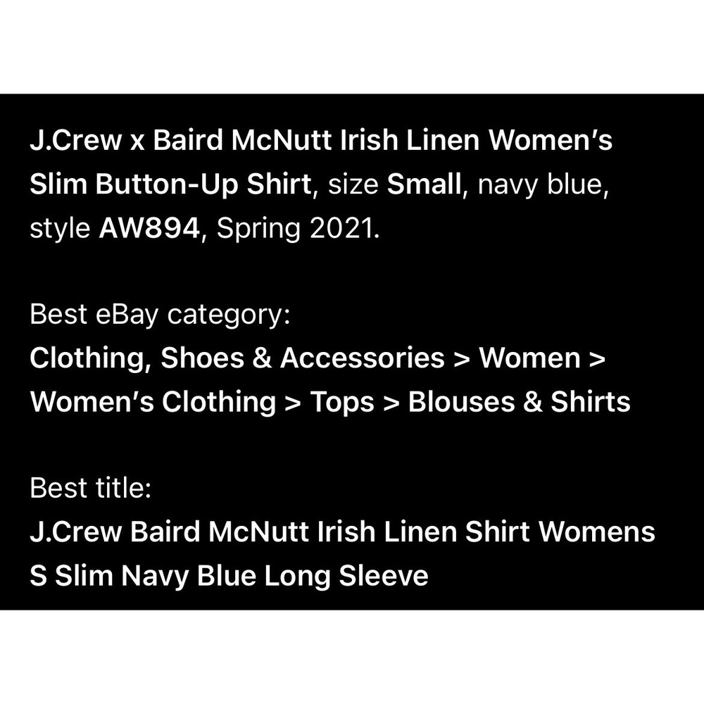 J.Crew Baird McNutt Irish Linen Shirt Womens Small Slim Navy Blue Long Sleeve - Picture 11 of 12